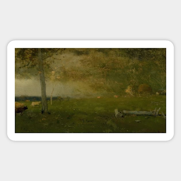 Landscape (Cattle in Storm) by George Inness Sticker by Classic Art Stall